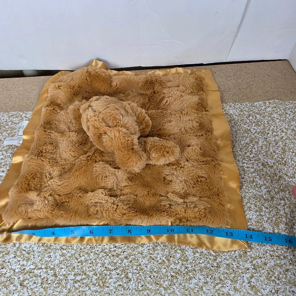 Cloud Island golden tan Puppy‎ Dog Plush swirls Security Blanket lovey Satin